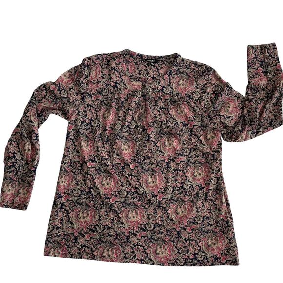 Lucky Brand Cotton Modal Popover Blouse Fairy Goth Whimsigoth Grunge Fall Size S - Picture 8 of 15